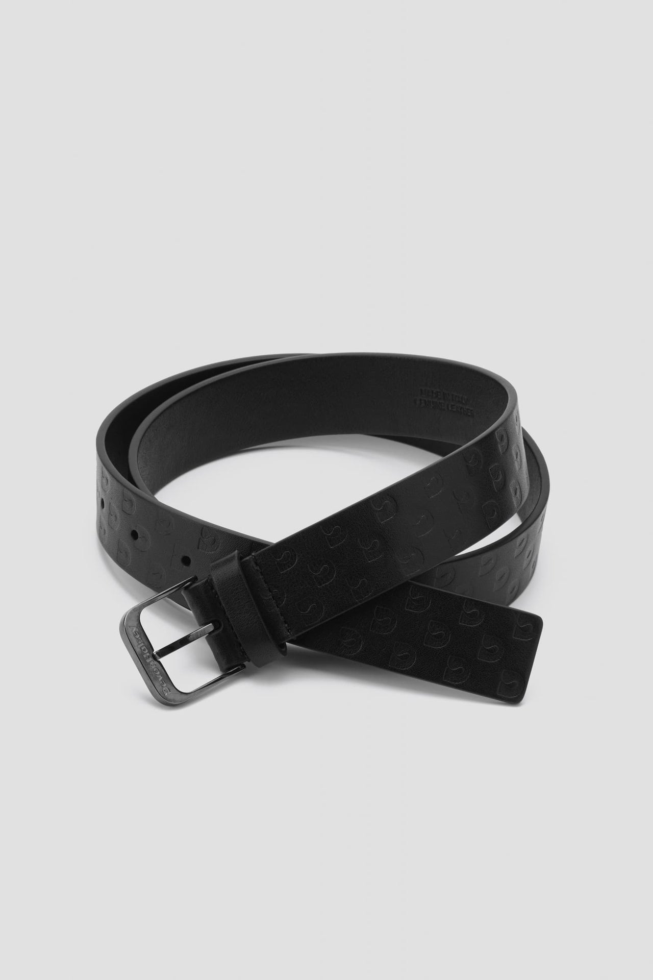 Black Italian Nappa leather belt with a gunmetal gray buckle