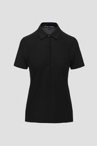 Lightweight black polo shirt breathable mesh