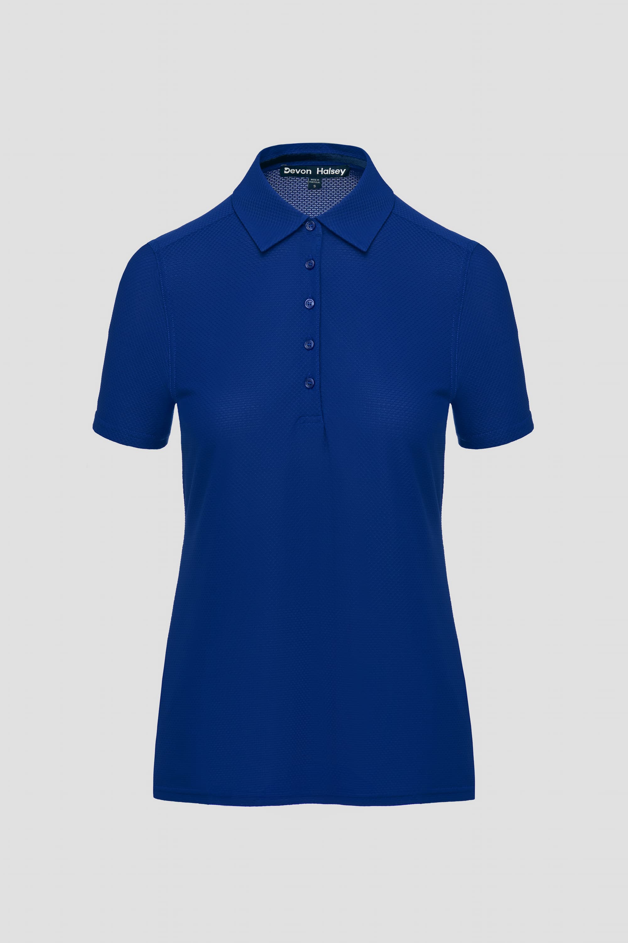 Lightweight blue polo shirt breathable mesh