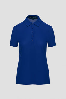 Lightweight blue polo shirt breathable mesh