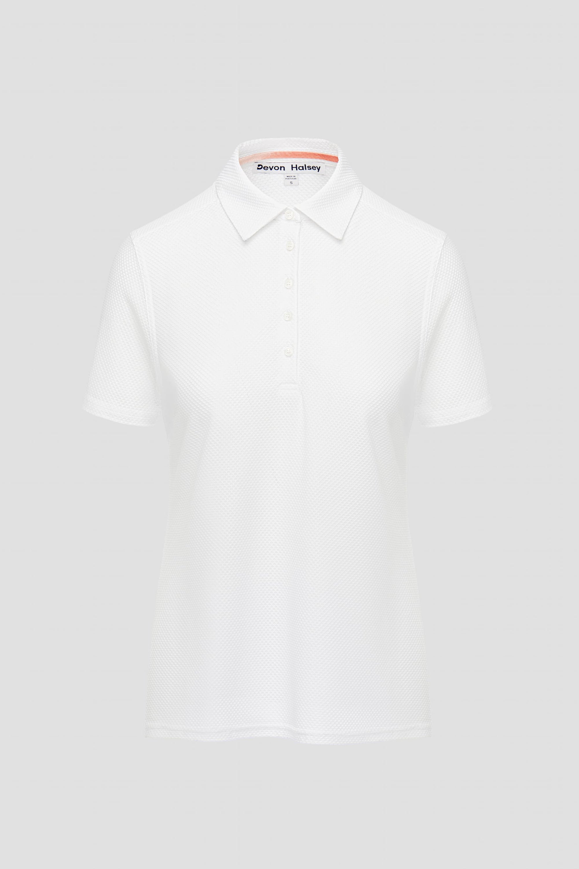 Lightweight white polo shirt breathable mesh