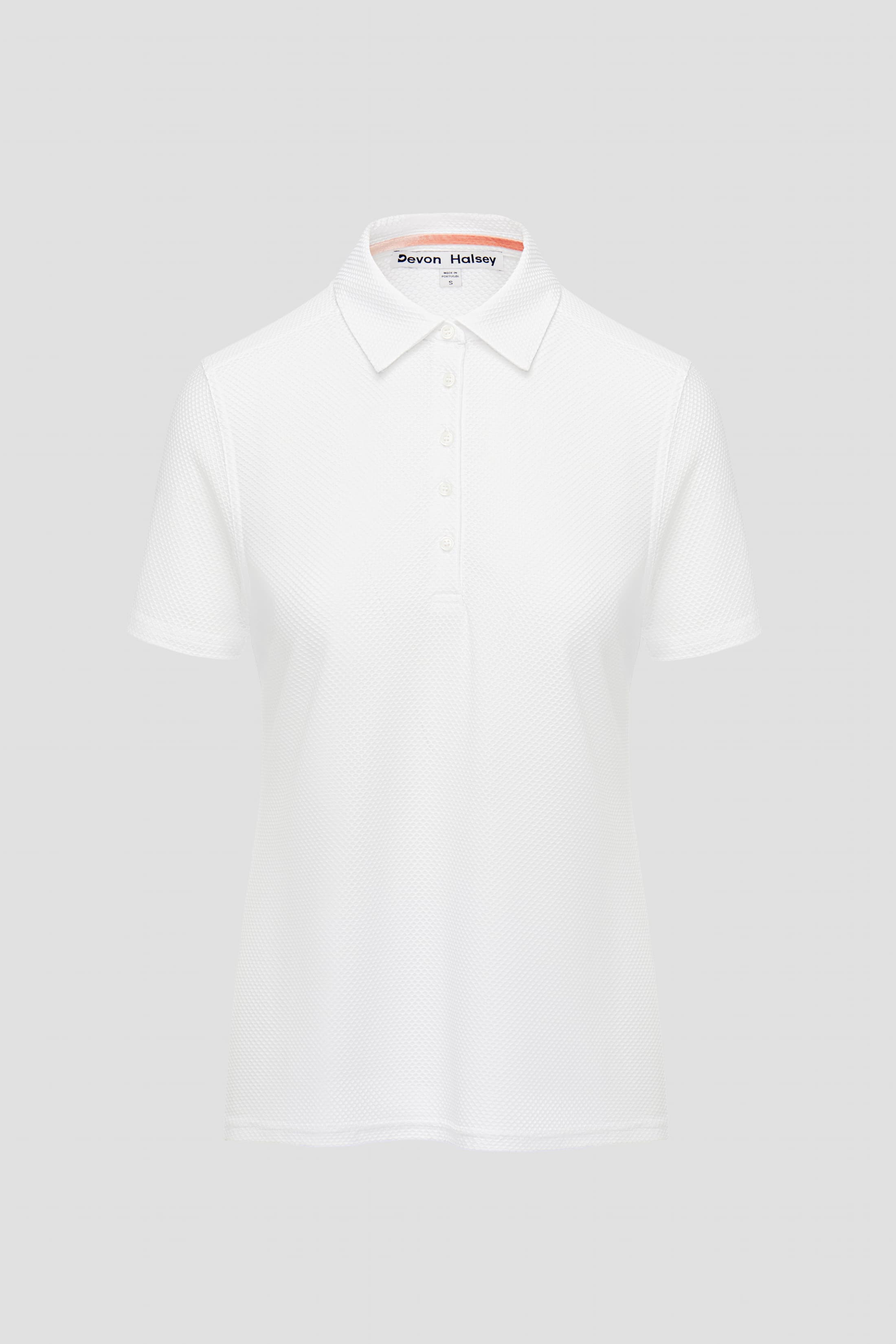 Lightweight white polo shirt breathable mesh