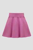 Pink a-line knit skirt with waist compression