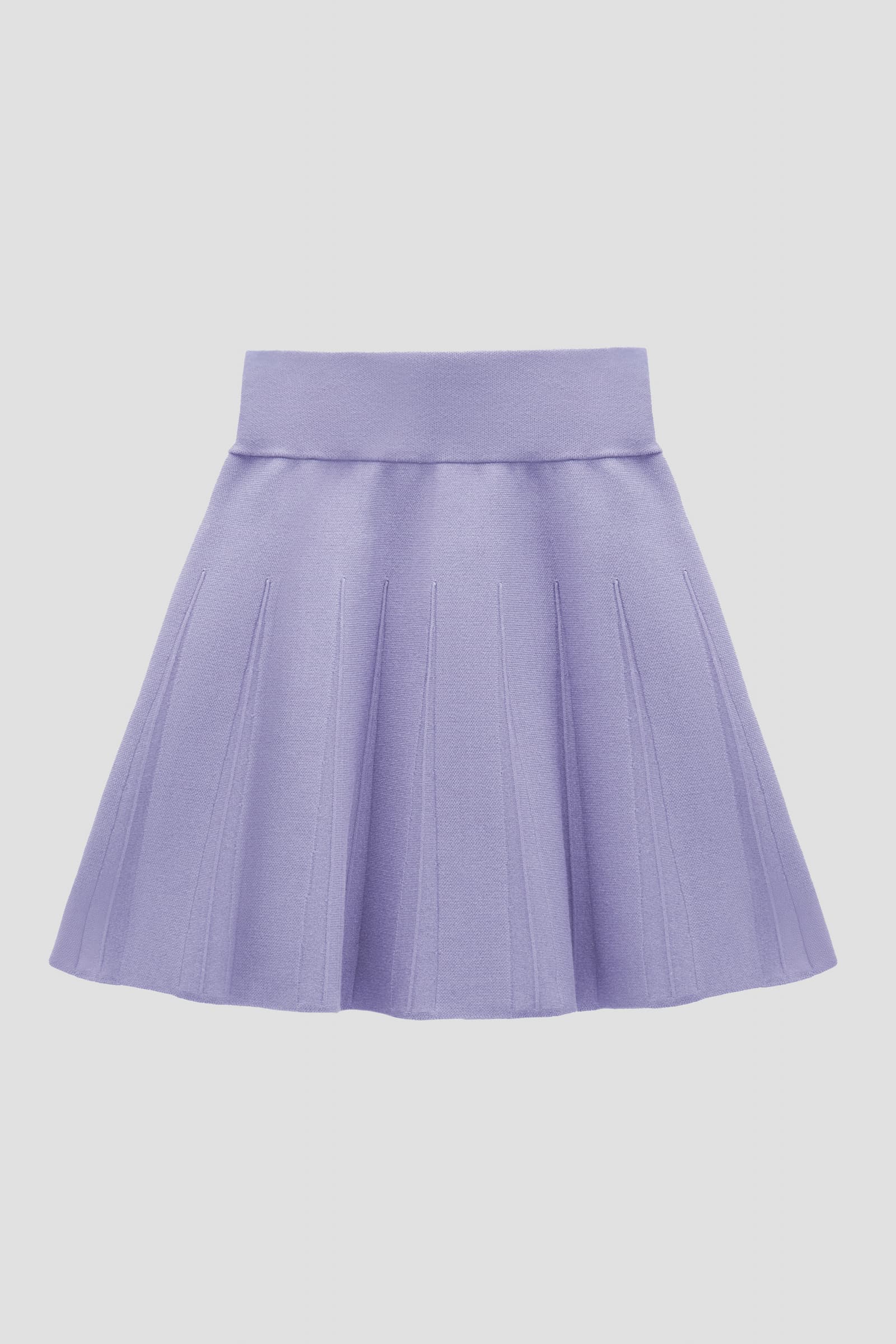 Purple a-line knit skirt with waist compression