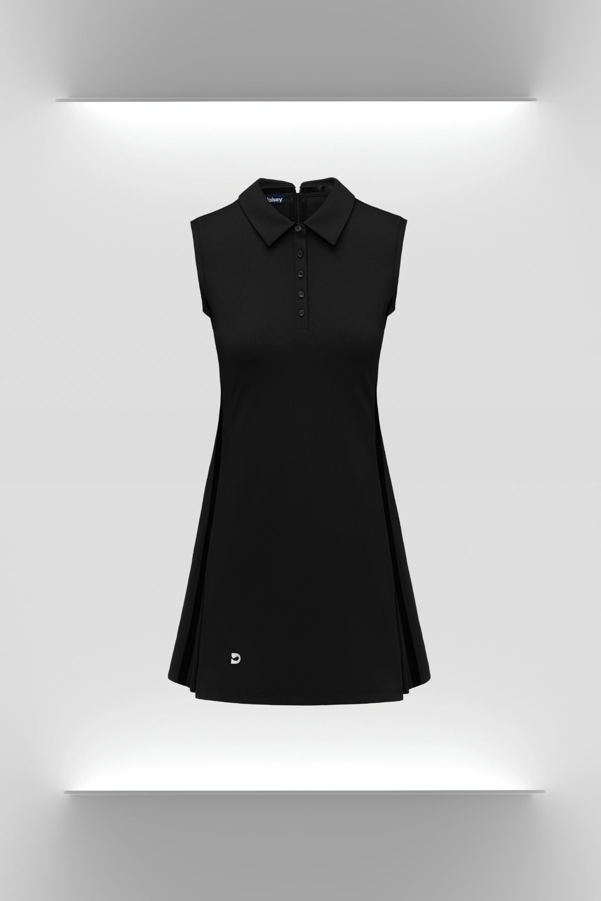 Jana sleeveless dress with collar on a white background