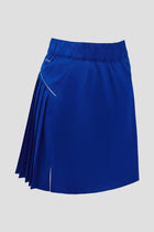 Color:Blu A royal blue pleated athletic skirt with an elastic waistband and diagonal pockets 