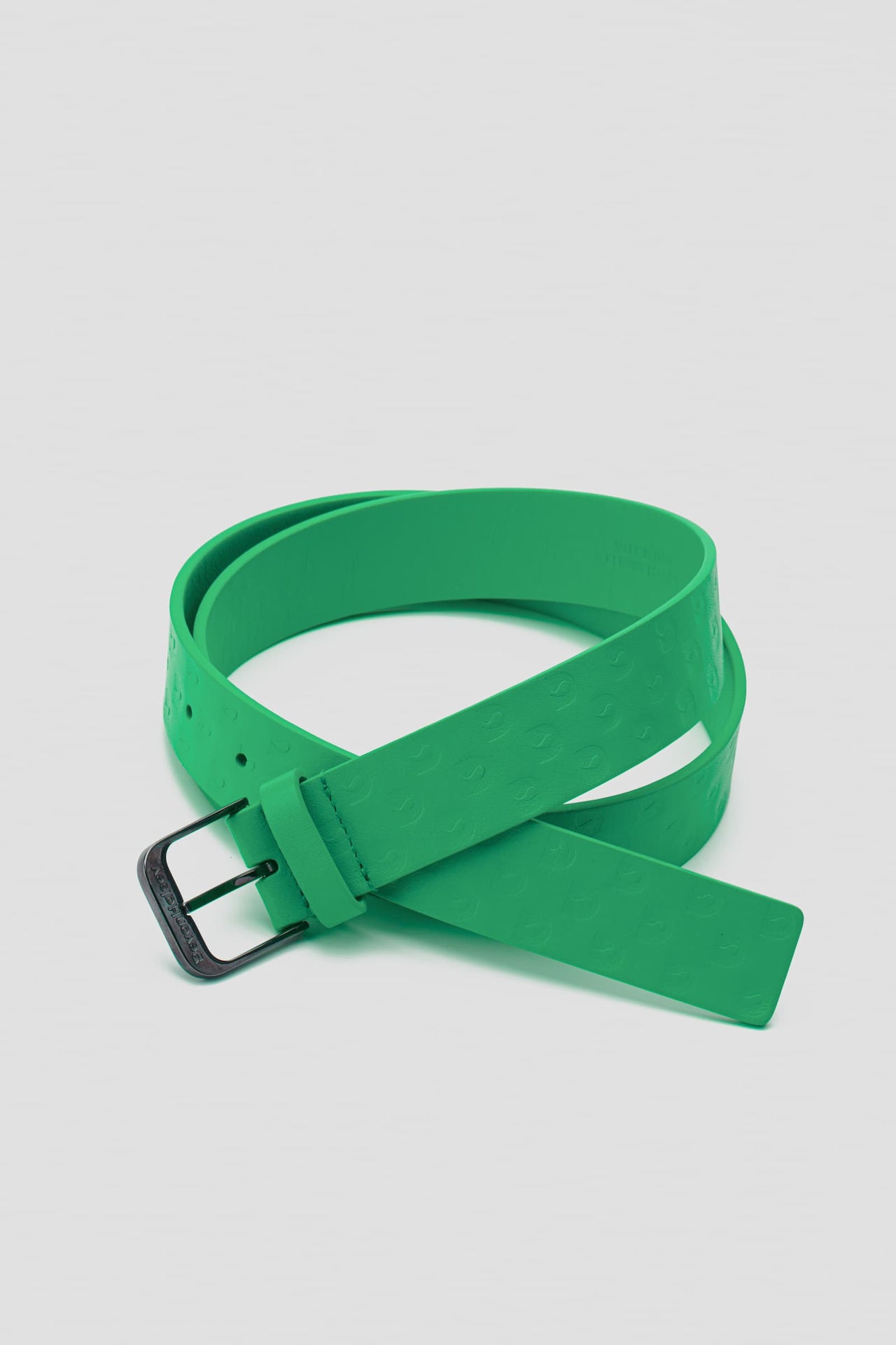 Jade green Italian Nappa leather belt with a gunmetal gray buckle
