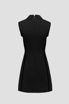 Night black sleeveless golf and tennis Jana athletic dress with a collar back