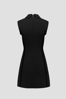 Night black sleeveless golf and tennis Jana athletic dress with a collar back