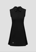 Night black sleeveless golf and tennis Jana athletic dress with a collar