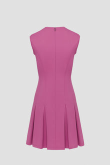 Pink athletic dress for women with back zipper