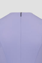 Purple athletic dress for women close up of zipper