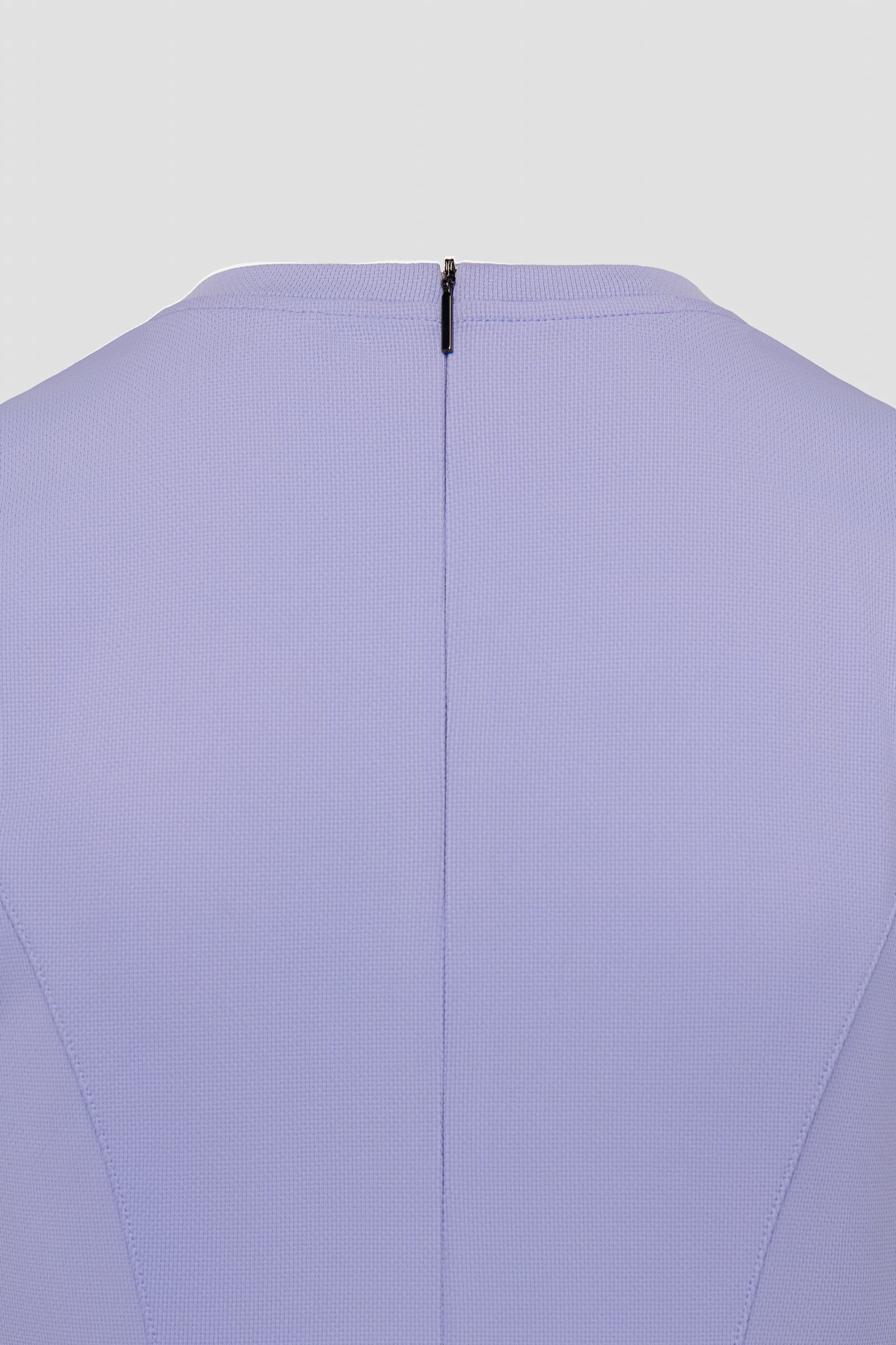 Purple athletic dress for women close up of zipper