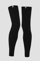 Pair of black compression thigh high leg warmers