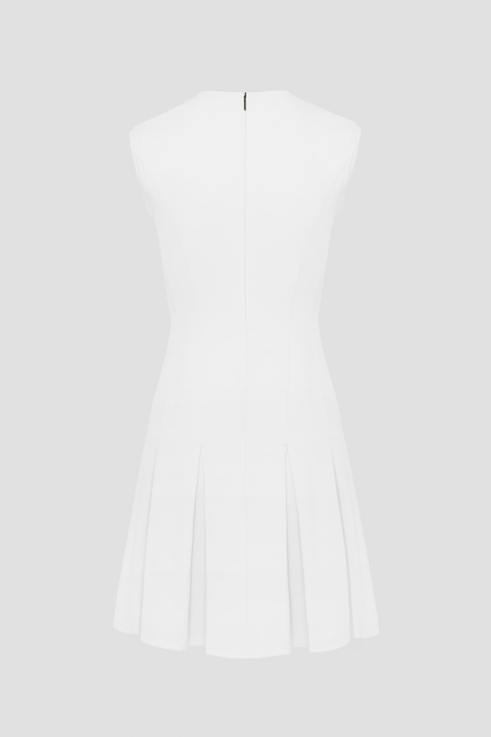 White athletic dress for women back with zipper