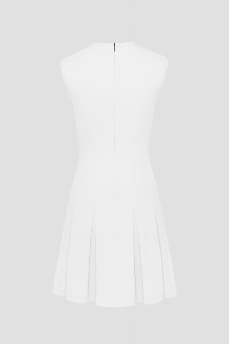 White athletic dress for women back with zipper