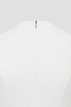 White athletic dress for women close up of zipper