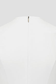 White athletic dress for women close up of zipper